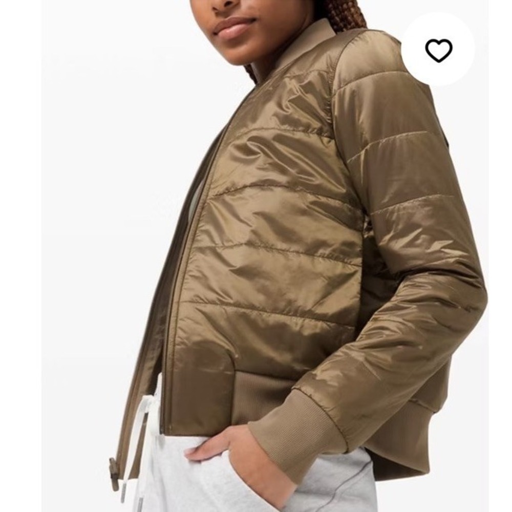 Lululemon No Stop Quilted Bomber Quilted Puffer Bold Beige Women's 4